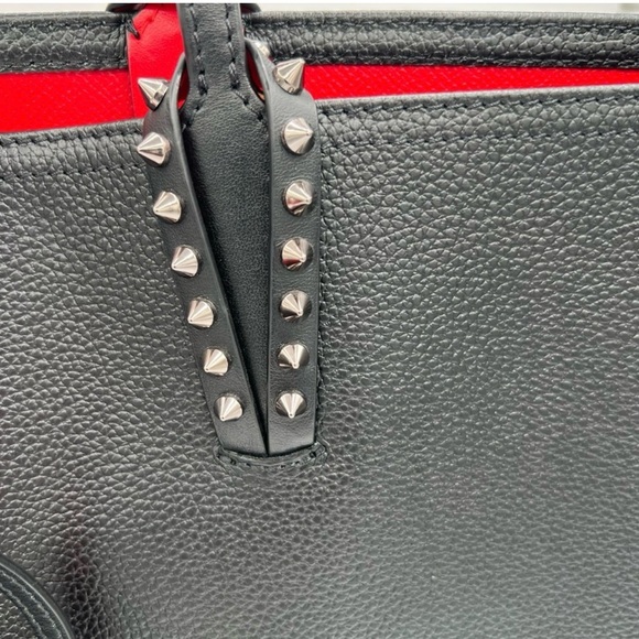 CHRISTIAN LOUBOUTIN Cabata GM Leather Tote Bag Black with Pouch and dustbag ❤️ - Picture 7 of 11